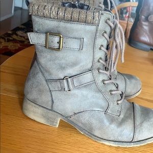 Gray Lace Boots